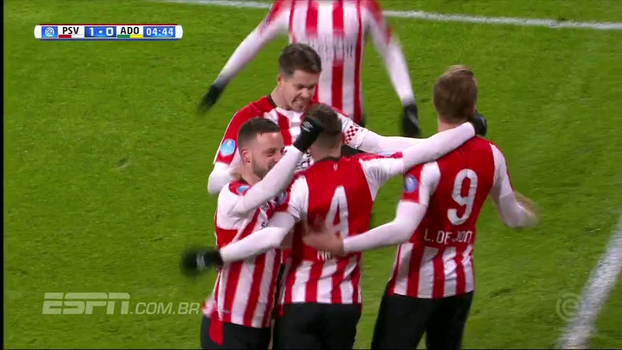 Defesa vacila, PSV vence ADO Den Haag e abre vantagem na liderança Assista aos gols da vitória do PSV sobre o ADO Den Haag por 3 a 0!