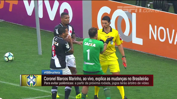 Coronel Marinho explica como o árbitro de vídeo vai funcionar e promete 'trabalho de qualidade' Coronel Marinho explica como o árbitro de vídeo vai funcionar e promete 'trabalho de qualidade'