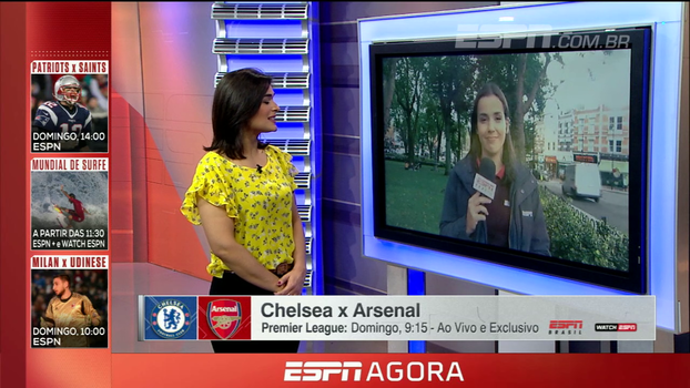 Natalie Gedra analisa Chelsea e Arsenal antes de clássico londrino: 'Podemos ter Sánchez e Lacazette juntos' Natalie Gedra analisa Chelsea e Arsenal antes de clássico londrino: 'Podemos ter Sánchez e Lacazette juntos'