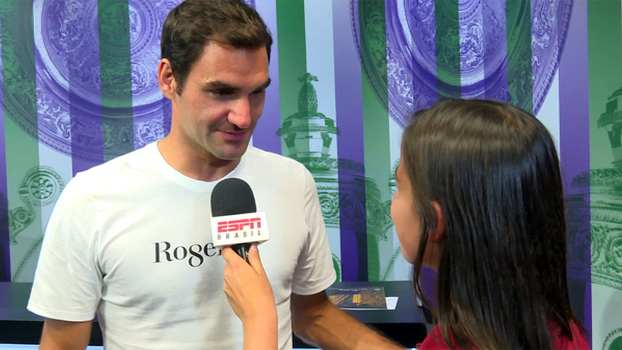 Em entrevista exclusiva, Federer se surpreende com idolatria mundial e coloca 8º título em Wimbledon entre maiores feitos: 'É realmente surreal' Em entrevista exclusiva, Federer se surpreende com idolatria mundial e coloca 8º título em Wimbledon entre maiores feitos: 'É realmente surreal'