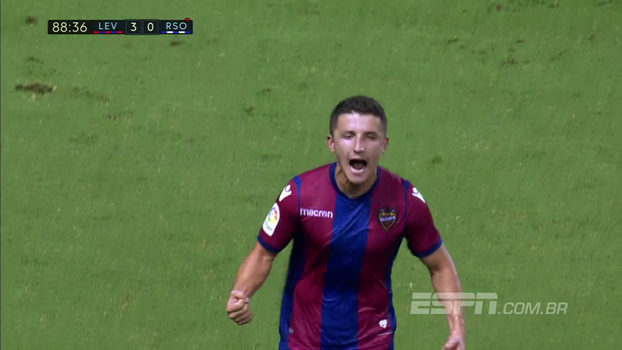 Chema Rodríguez faz golaço, Levante vence Real Sociedad e chega ao 5º lugar Chema Rodríguez faz golaço, Levante vence Real Sociedad e chega ao 5º lugar