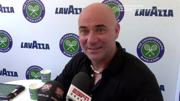 Com boas memórias do Brasil e de Wimbledon, Agassi conta como pretende recuperar boa fase do pupilo Djokovic Com boas memórias do Brasil e de Wimbledon, Agassi conta como pretende recuperar boa fase do pupilo Djokovic