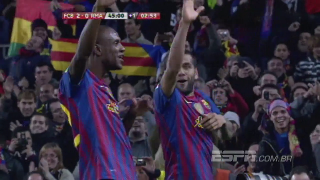 Com golaço e dancinha de Daniel Alves, Barcelona eliminou Real Madrid da Copa do Rei em 2012 Com golaço e dancinha de Daniel Alves, Barcelona eliminou Real Madrid da Copa do Rei em 2012