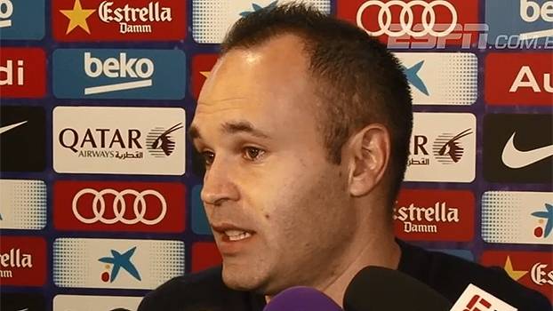 Após goleada, Iniesta analisa disputa pelo título: 'Vai ganhar quem for mais regular' Após goleada, Iniesta analisa disputa pelo título: 'Vai ganhar quem for mais regular'