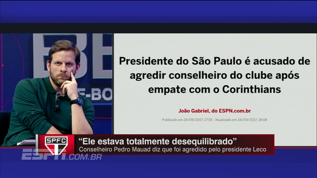 Não é só incompetência: em 2017, nada é pior no futebol brasileiro que presidentes dos clubes Conselheiro do SP explica entrevero com Leco: 'Ele veio como um louco para cima de mim e tentou me esganar'