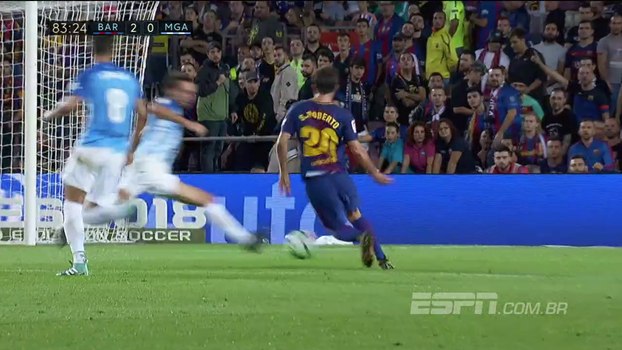 Tempo real: Sergi Roberto tabela, costura a zaga do Malaga e quase anota um golaço Tempo real: Sergi Roberto tabela, costura a zaga do Malaga e quase anota um golaço