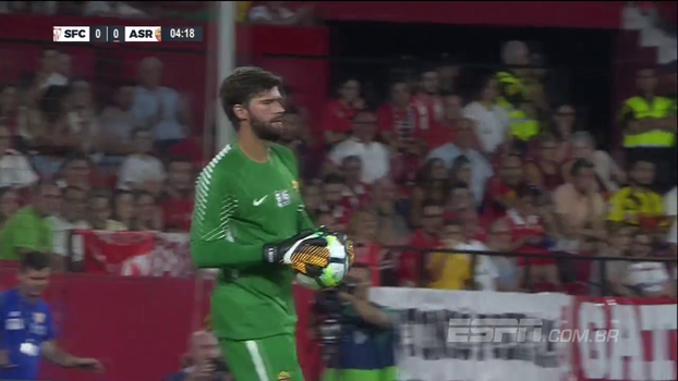 Tempo real: Correa tenta por cobertura, mas Alisson faz boa defesa Tempo real: Correa tenta por cobertura, mas Alisson faz boa defesa