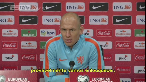 7 a 0 na Suécia para ir à Copa? 'Se ficarmos pensando nisso, vamos enlouquecer', diz Robben 7 a 0 na Suécia para ir à Copa? 'Se ficarmos pensando nisso, vamos enlouquecer', diz Robben