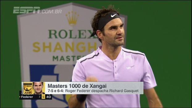 Em Xangai, Federer despacha Gasquet e encara Del Potro na semifinal Em Xangai, Federer despacha Gasquet e encara Del Potro na semifinal
