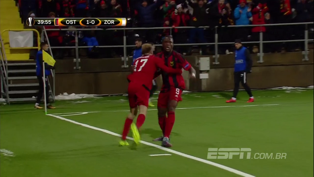 Com direito a golaço, Ostersunds bate o Zorya e garante vaga no mata mata da Europa League Veja os gols de Ostersunds 2 x 0 Zorya