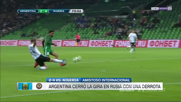 Que pintura! Nigeriano dá caneta humilhante em Mascherano e faz 4º gol da seleção Que pintura! Nigeriano dá caneta humilhante em Mascherano e faz 4º gol da seleção