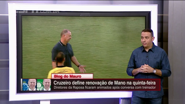 Eduardo de Meneses: 'O Palmeiras está monitorando o Mano, mas o Alberto Valentim começa a ganhar corpo' Eduardo de Meneses: 'O Palmeiras está monitorando o Mano, mas o Alberto Valentim começa a ganhar corpo'