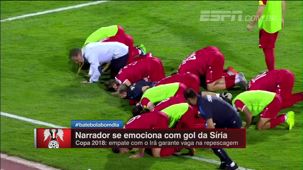 Isso é futebol! Narrador sírio se descontrola com gol que leva país em guerra civil à repescagem para a Copa Isso é futebol! Narrador sírio se descontrola com gol que leva país em guerra civil à repescagem para a Copa