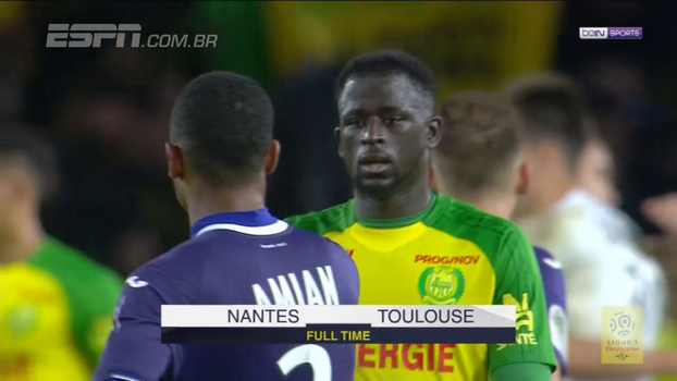 Nantes bate Toulouse e dorme na 3º colocação do Francês Nantes bate Toulouse e dorme na 3º colocação do Francês
