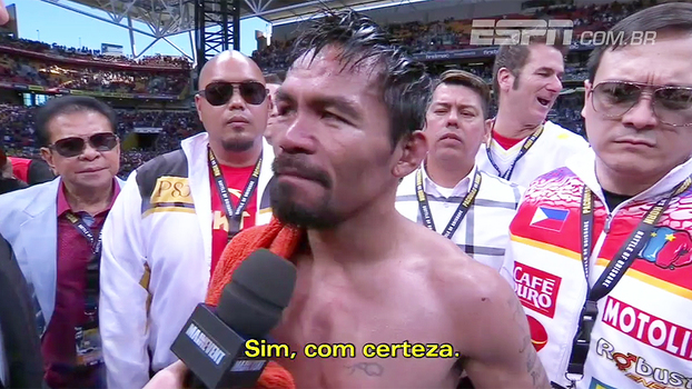 Após derrota polêmica, Pacquiao diz que respeita decisão dos juízes e garante revanche contra Horn Após derrota polêmica, Pacquiao diz que respeita decisão dos juízes e garante revanche contra Horn