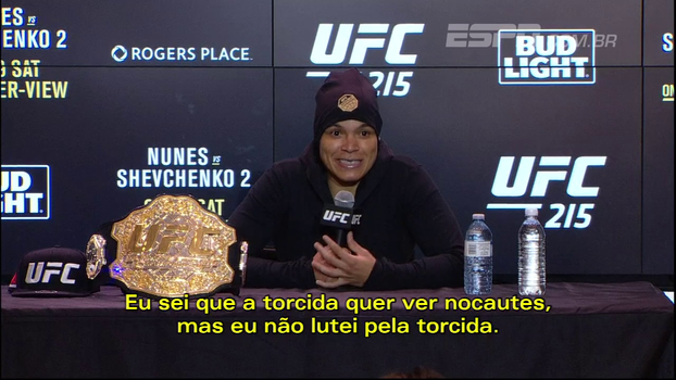 Amanda fala sobre vaias ao fim da luta: 'Essa luta foi para mim. Para provar que sou a melhor' Amanda fala sobre vaias ao fim da luta: 'Essa luta foi para mim. Para provar que sou a melhor'