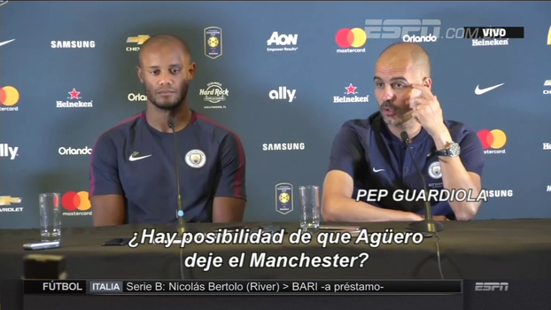 'É nosso jogador e fica aqui', Guardiola fala sobre permanência de Agüero no Manchester City e dupla de ataque com Jesus 'É nosso jogador e fica aqui', Guardiola fala sobre permanência de Agüero no Manchester City e dupla de ataque com Jesus
