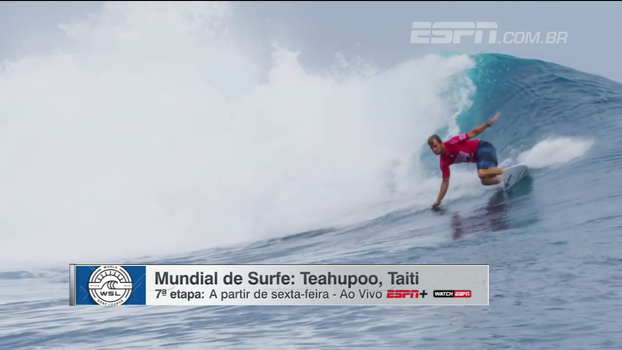 Tubos gigantes e fundo de coral; acompanhe a etapa de Teahupooo a partir desta sexta-feira na ESPN+ e WatchESPN Tubos gigantes e fundo de coral; acompanhe a etapa de Teahupooo a partir desta sexta-feira na ESPN+ e WatchESPN
