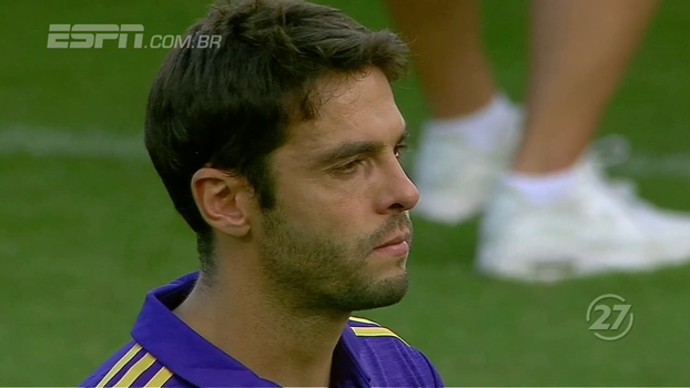 Em sua última partida em casa pelo Orlando City, Kaká se emociona durante hino e não segura as lágrimas Em sua última partida em casa pelo Orlando City, Kaká se emociona durante hino e não segura as lágrimas