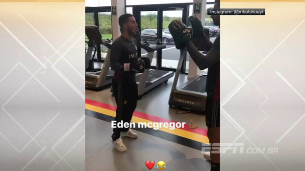 Na seleção da Bélgica, Hazard é filmado por Batshuayi treinando boxe Na seleção da Bélgica, Hazard é filmado por Batshuayi treinando boxe