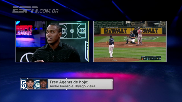 Thyago Vieira se encanta com MLB: 'Coisa que você está acostumado a ver em videogame, filme' Thyago Vieira se encanta com MLB: 'Coisa que você está acostumado a ver em videogame, filme'