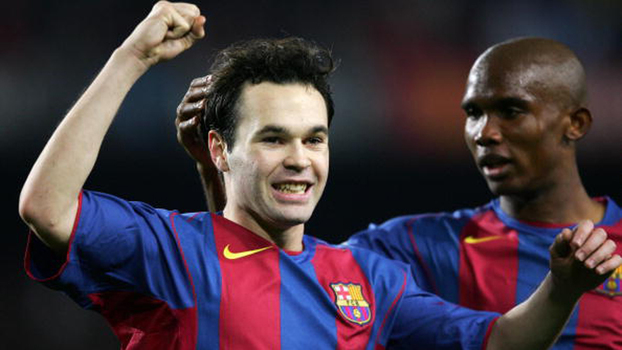 Arrancada de Eto’o, chutaço de Deco e gol de Iniesta: em 2004, Barcelona goleou Málaga Arrancada de Eto’o, chutaço de Deco e gol de Iniesta: em 2004, Barcelona goleou Málaga