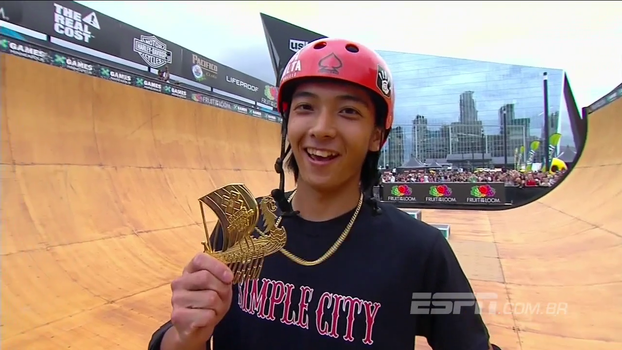 Moto Shibata levanta torcida com lindas manobras e fica com o ouro no skateboard vertical dos X Games Minneapolis Moto Shibata levanta torcida com lindas manobras e fica com o ouro no skateboard vertical dos X Games Minneapolis