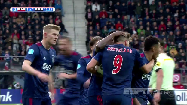 Com assistência de David Neres, Ajax vence o AZ de virada por 2 a 1 Com assistência de David Neres, Ajax vence o AZ de virada por 2 a 1