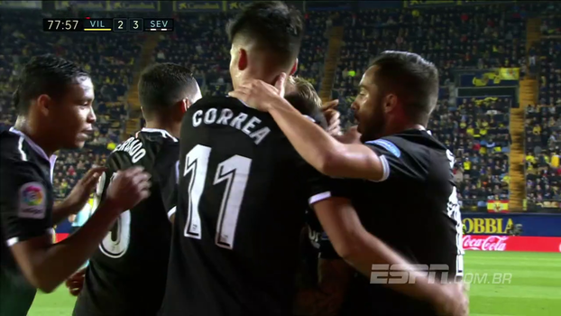 Villarreal abre 2 a 0, mas Sevilla reage, vence de virada e segue na caça ao G-4 Villarreal abre 2 a 0, mas Sevilla reage, vence de virada e segue na caça ao G-4