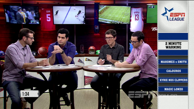 Two-Minute Warning do ESPN League fala sobre principais assuntos da NFL e da NBA Two-Minute Warning do ESPN League fala sobre principais assuntos da NFL e da NBA