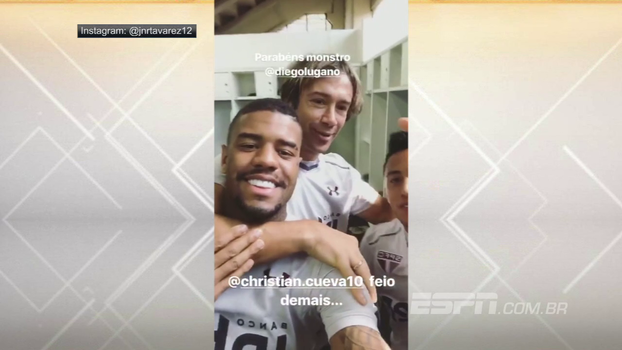 Júnior Tavares dá parabéns para Lugano, que dá tapa no 'feio' Cueva Júnior Tavares dá parabéns para Lugano, que dá tapa no 'feio' Cueva