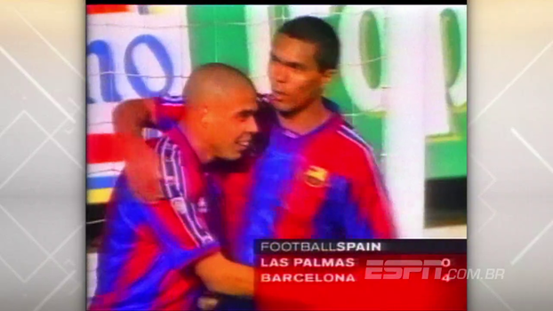 Ronaldo Fenômeno fez dois, atual técnico do Chile deixou o dele, e Barcelona goleou Las Palmas em 1997 Ronaldo Fenômeno fez dois, atual técnico do Chile deixou o dele, e Barcelona goleou Las Palmas em 1997