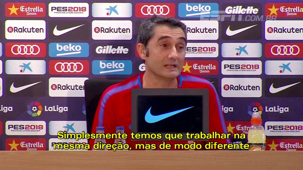 Valverde entende decepção da torcida e pede reorganização no Barcelona: ‘Aprender com isso’ Valverde entende decepção da torcida e pede reorganização no Barcelona: ‘Aprender com isso’