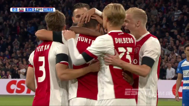 Huntelaar marca de letra com passe de David Neres, e Ajax embala 3ª vitória seguida Huntelaar marca de letra com passe de David Neres, e Ajax embala 3ª vitória seguida