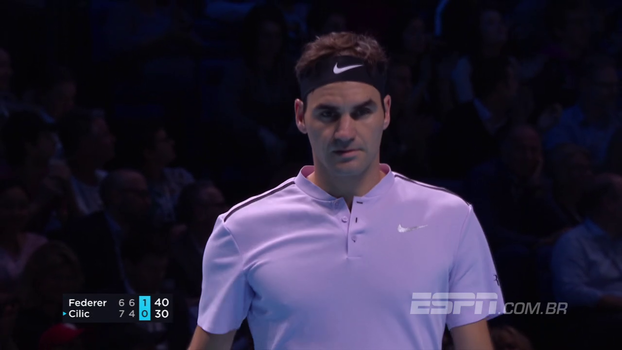 Federer perde primeiro set para Cilic, mas vira jogo e encerra fase de grupos com 100% no ATP Finals Federer perde primeiro set para Cilic, mas vira jogo e encerra fase de grupos com 100% no ATP Finals