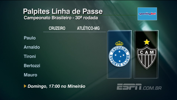 Confira os palpites do 'Linha de Passe' para a 30º rodada do Campeonato Brasileiro Confira os palpites do 'Linha de Passe' para a 30º rodada do Campeonato Brasileiro