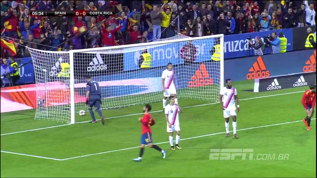 GOL da Espanha! David Silva cruza a bola da direita, a bola passa por todo mundo e Alba completa GOL da Espanha! David Silva cruza a bola da direita, a bola passa por todo mundo e Alba completa