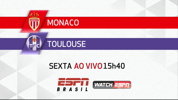 Campeão em campo! Nesta sexta tem Monaco x Toulouse na tela da ESPN Brasil e WatchESPN, às 15h40 Campeão em campo! Nesta sexta tem Monaco x Toulouse na tela da ESPN Brasil e WatchESPN, às 15h40