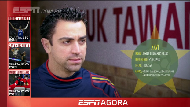 Reconhecido por seus passes perfeitos e com 4 Copas no currículo, Xavi é uma das Estrelas dos Mundiais Reconhecido por seus passes perfeitos e com 4 Copas no currículo, Xavi é uma das Estrelas dos Mundiais