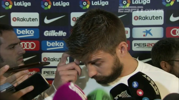 Técnico faz reunião para abafar crise entre Piqué e Sergio Ramos, e zagueiro do Barça garante que fica na Espanha até a Copa Piqué se emociona, chora por violência policial e cogita deixar seleção: 'Se sou um problema'
