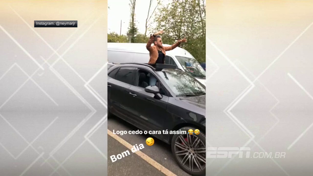 'Bonjour' animado! Neymar grava dança matinal de Dani Alves em Paris 'Bonjour' animado! Neymar grava dança matinal de Dani Alves em Paris
