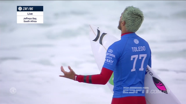 Filipe Toledo vence português e é campeão em Jeffreys Bay; veja o melhor da bateria final Filipe Toledo vence português e é campeão em Jeffreys Bay; veja o melhor da bateria final