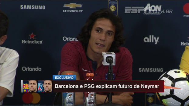 Cavani diz como seria atuar com Neymar no PSG Cavani diz como seria atuar com Neymar no PSG