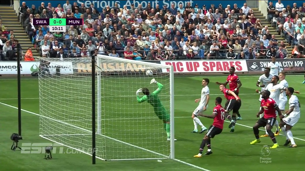 Tempo real: QUASE! Jones acerta cabeçada no travessão do Swansea Tempo real: QUASE! Jones acerta cabeçada no travessão do Swansea
