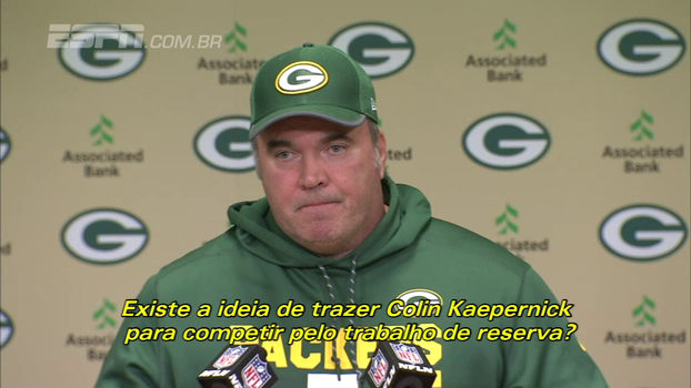 Técnico dos Packers descarta Kaepernick: 'Hundley vai ser o titular, e Callahan será o reserva' Técnico dos Packers descarta Kaepernick: 'Hundley vai ser o titular, e Callahan será o reserva'