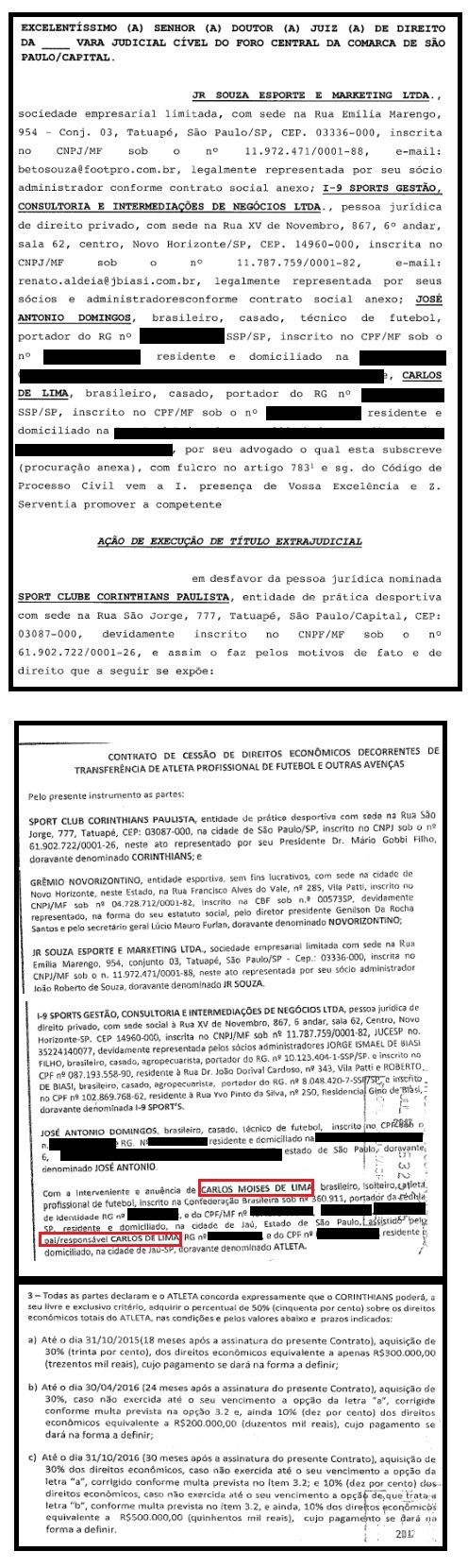 Pai de Carlinhos foi à Justiça contra o Corinthians ao lado de empresas e técnico Pai de Carlinhos foi à Justiça contra o Corinthians ao lado de empresas e técnico