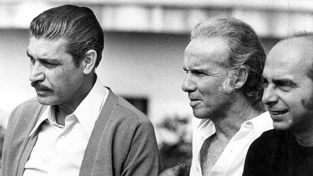 Brand&atilde;o ao lado de Zagallo e preparador f&iacute;sico Admildo Chirol 